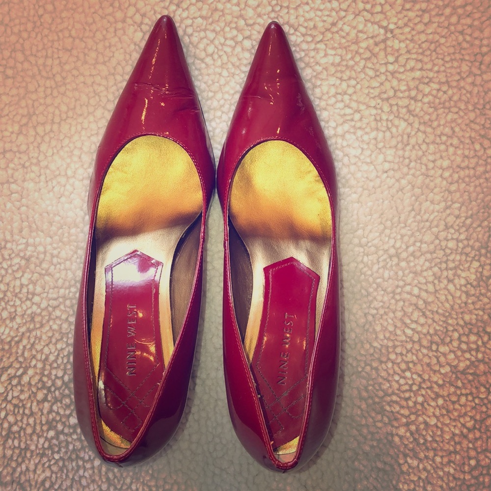 Nine West Red patent leather heels